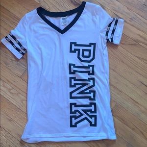 PINK v-neck ringer t-shirt